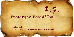 Pratinger Fabiána névjegykártya